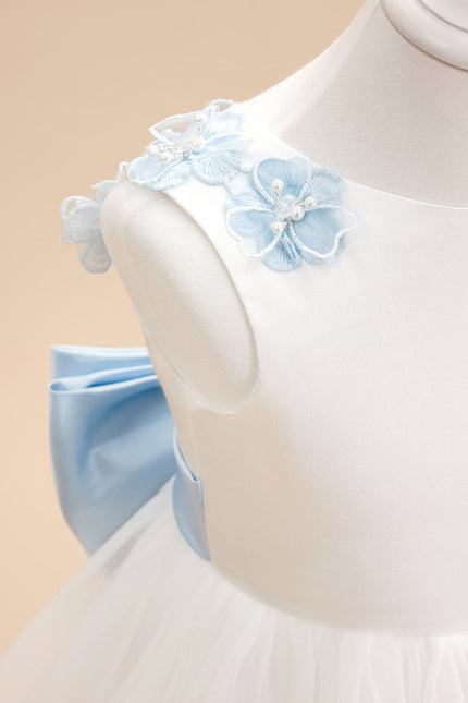 Robe Cérémonie Fille Tulle Bleu - gallery 7