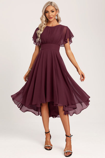 Robe Cérémonie Col Rond Volantée