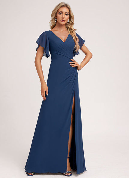 Robe Cérémonie Longue Volants Rose
