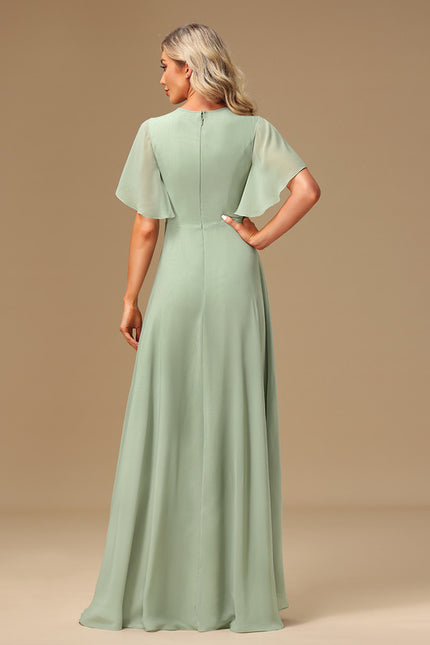 Robe Cérémonie Vert Doux Asymétrique - gallery 3