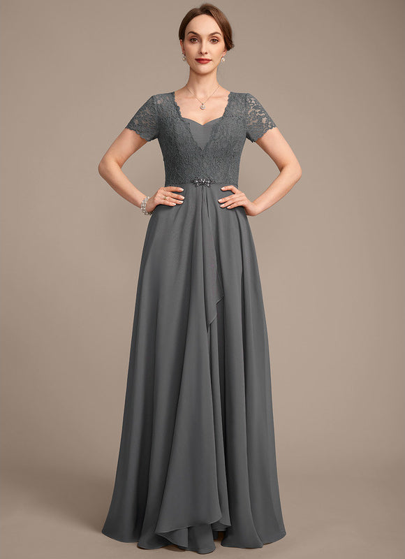 Robe Cérémonie Longue Grise Dentelle - gallery 3