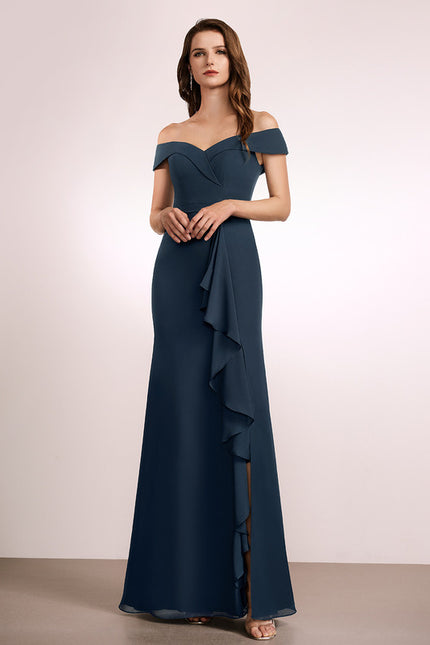 Robe Cérémonie Élégante À Décolleté - gallery 1