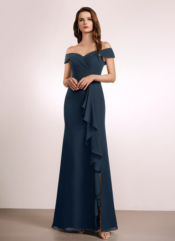 Robe Cérémonie Élégante À Décolleté - gallery 1