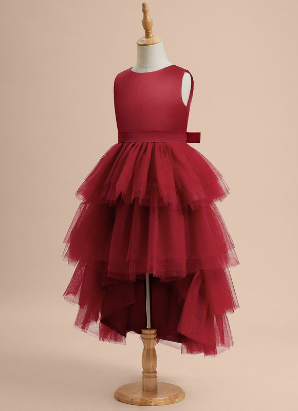 Robe Cérémonie Rouge Tulle Élégant - gallery 3
