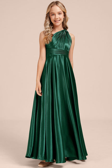 Robe Cérémonie Satin Bordeaux Élégante