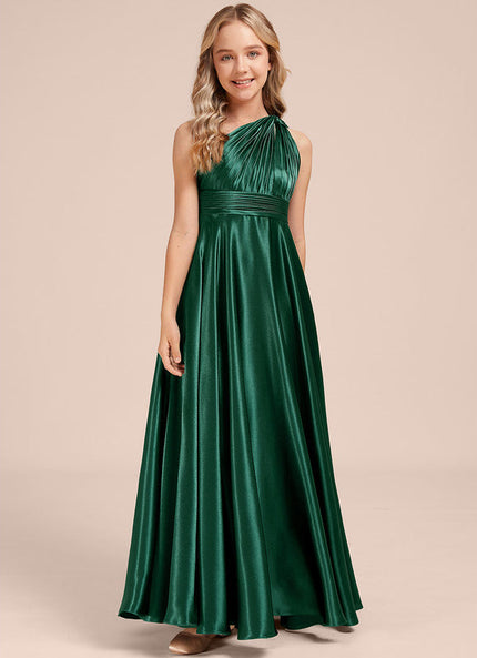Robe Cérémonie Satin Bordeaux Élégante