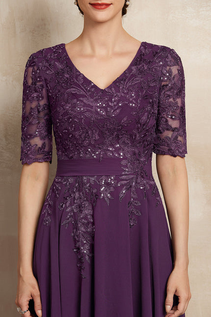 Robe Cérémonie Élegante Violet - gallery 1