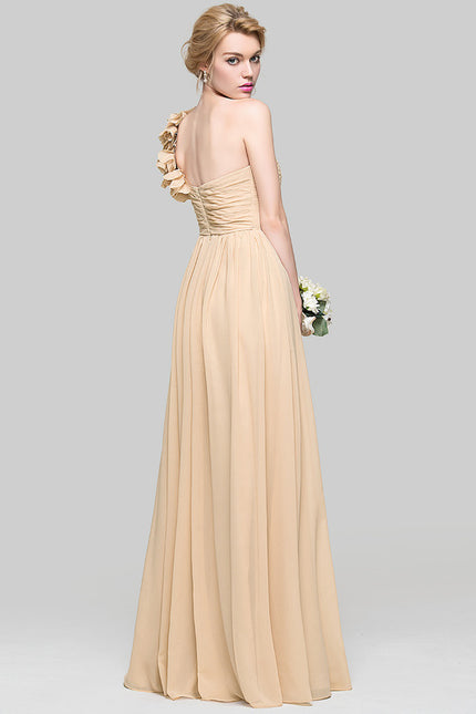 Robe Cérémonie Asymétrique Beige - gallery 3