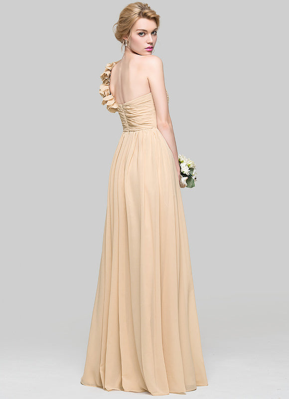 Robe Cérémonie Asymétrique Beige - gallery 3