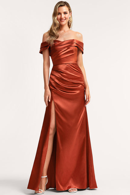 Robe Cérémonie Satin Cuivrée