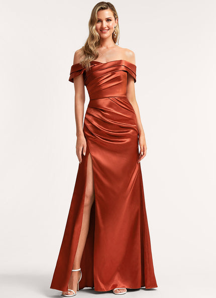 Robe Cérémonie Satin Cuivrée