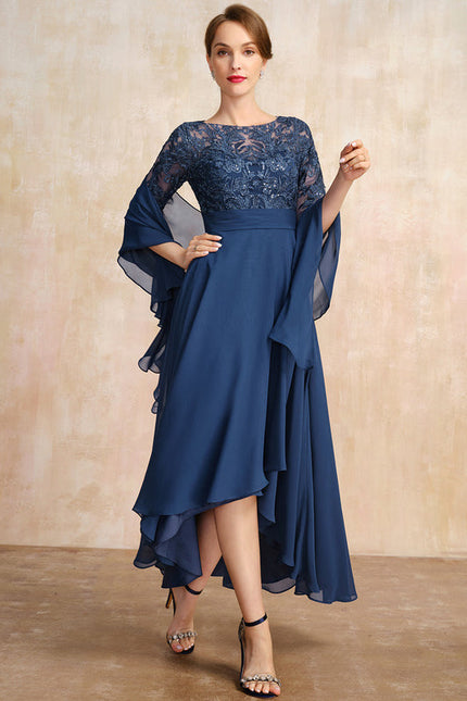 Robe Cérémonie En Dentelle Marine - gallery 5