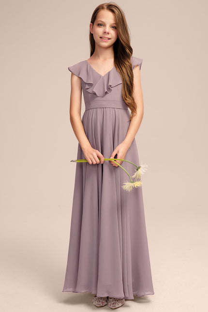 Robe Cérémonie Mousseline Bleu Pastel