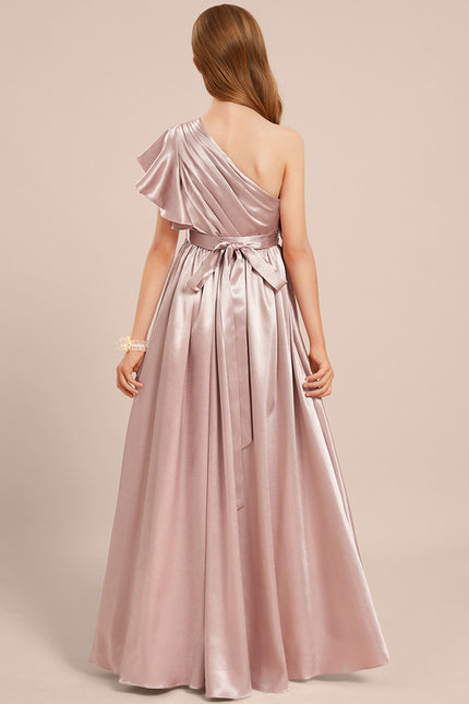 Robe Cérémonie Satin Rose Élégante - gallery 5