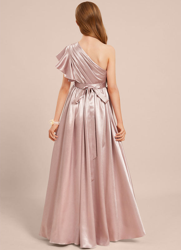 Robe Cérémonie Satin Rose Élégante - gallery 5