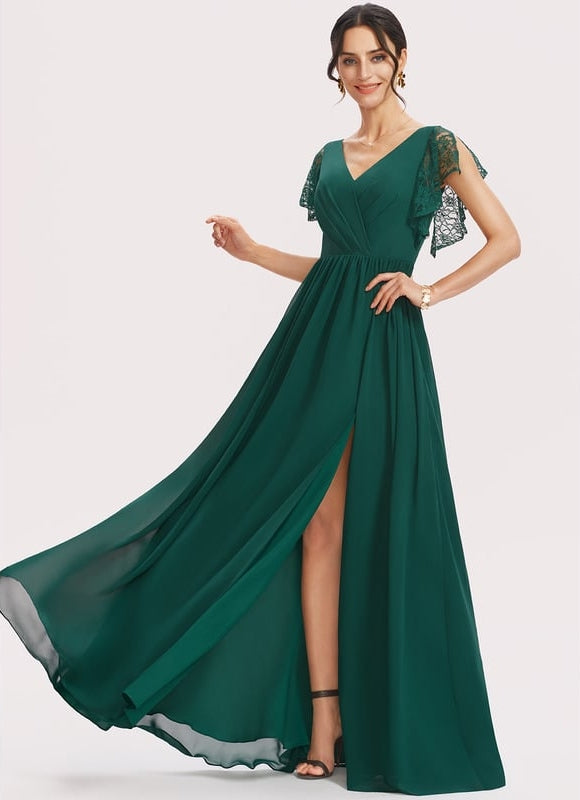 Robe Cérémonie Longue Rose Élégante