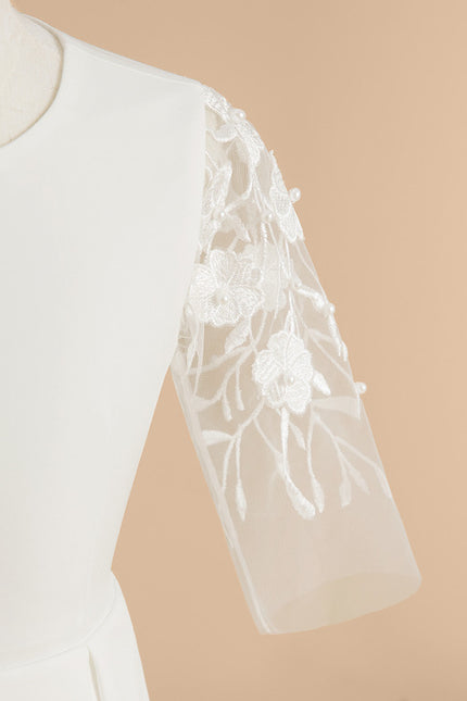 Robe Cérémonie Blanche Fleuri - gallery 4