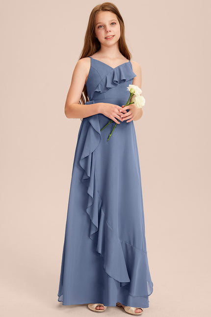 Robe Cérémonie Mousseline Bleu Pastel - gallery 1