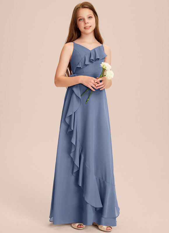 Robe Cérémonie Mousseline Bleu Pastel - gallery 1