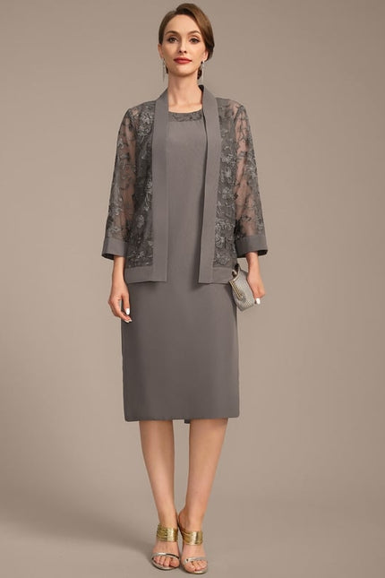Robe Cérémonie Grise Élégante