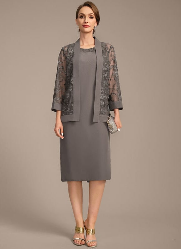 Robe Cérémonie Grise Élégante