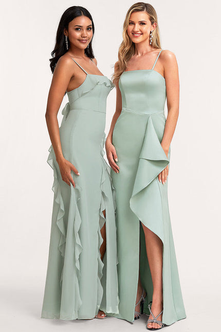 Robe Cérémonie Satin Vert Deau - gallery 5