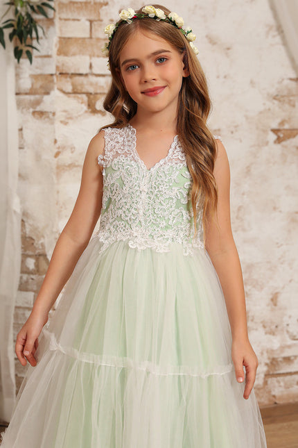 Robe Cérémonie Tulle Vert Doux - gallery 7
