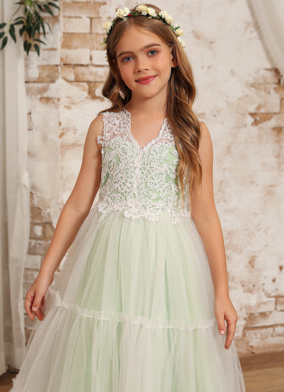 Robe Cérémonie Tulle Vert Doux - gallery 7