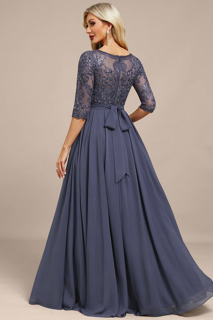 Robe Ceremonie Femme Manche Longue - gallery 5
