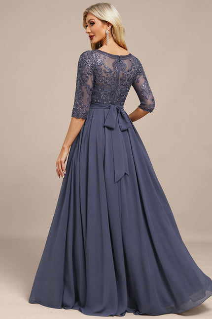 Robe Ceremonie Femme Manche Longue - gallery 5