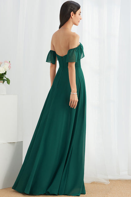 Robe Cérémonie Mousseline Vert Profond - gallery 4