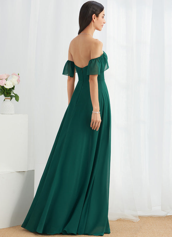 Robe Cérémonie Mousseline Vert Profond - gallery 4