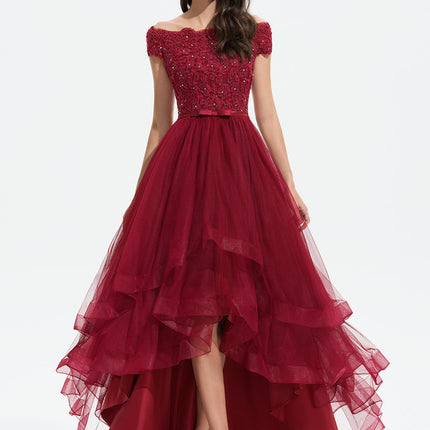 Robe Cérémonie Tulle Bordeaux