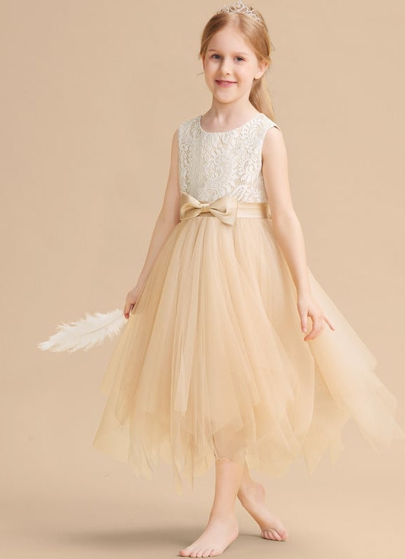 Robe Cérémonie Enfant Tulle Créme