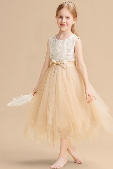 Robe Cérémonie Enfant Tulle Créme
