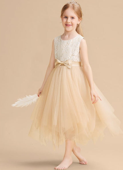 Robe Cérémonie Enfant Tulle Créme
