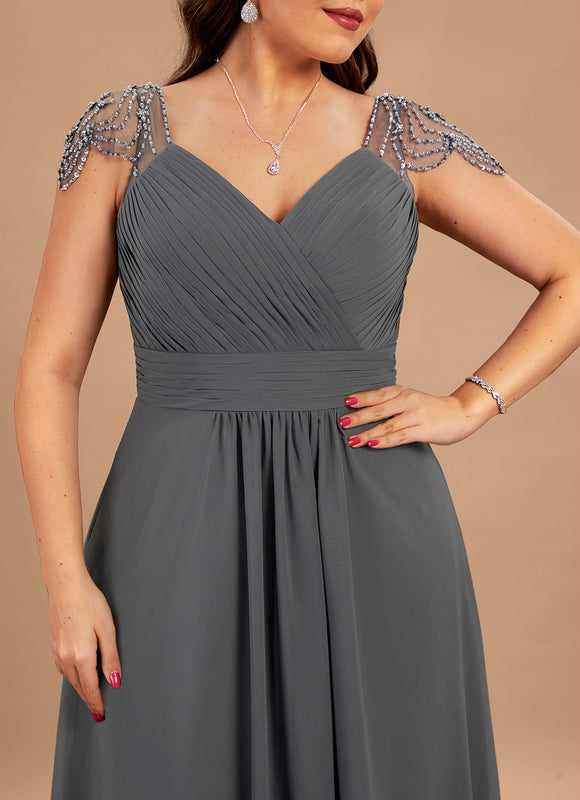 Robe Cérémonie Mousseline Charbon - gallery 7