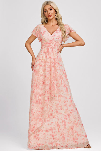 Robe Cérémonie Longue Volants Rose - gallery 3