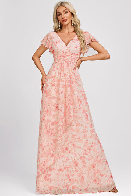 Robe Cérémonie Longue Volants Rose - gallery 3