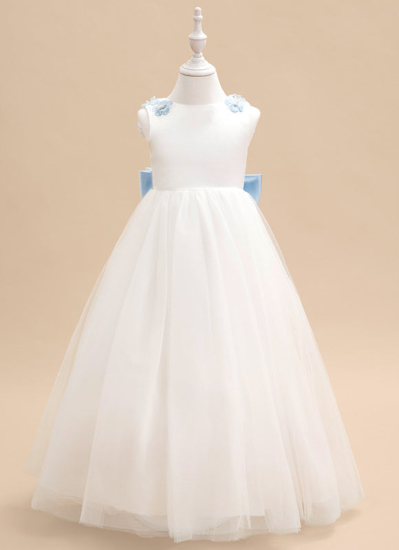 Robe Cérémonie Fille Tulle Bleu - gallery 2