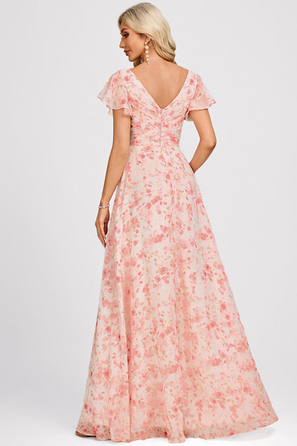 Robe Cérémonie Longue Volants Rose - gallery 5