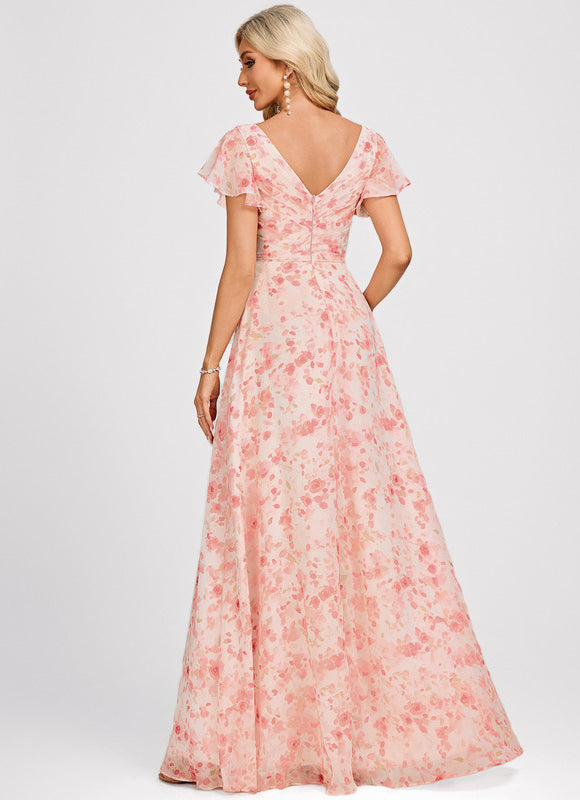 Robe Cérémonie Longue Volants Rose - gallery 5