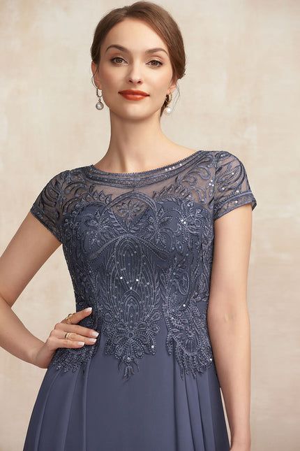 Robe Cérémonie En Dentelle Marine - gallery 1