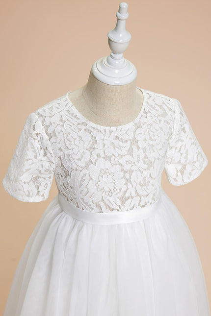 Robe Cérémonie Enfant Tulle Dentelle - gallery 2
