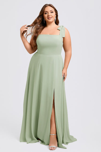 Robe Cérémonie Mousseline Verte - gallery 4