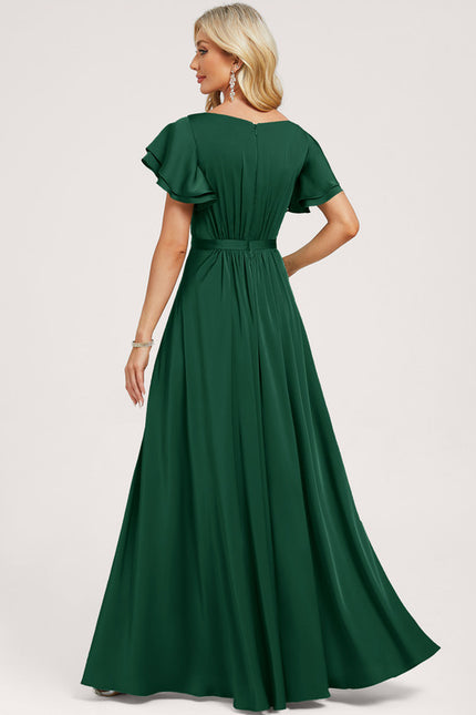 Robe Cérémonie Vert Émeraude Satiné - gallery 1
