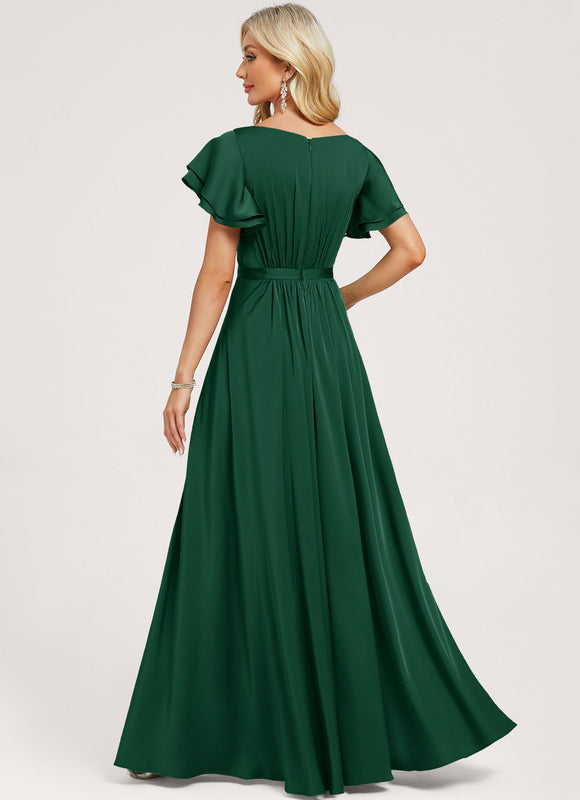 Robe Cérémonie Vert Émeraude Satiné - gallery 1