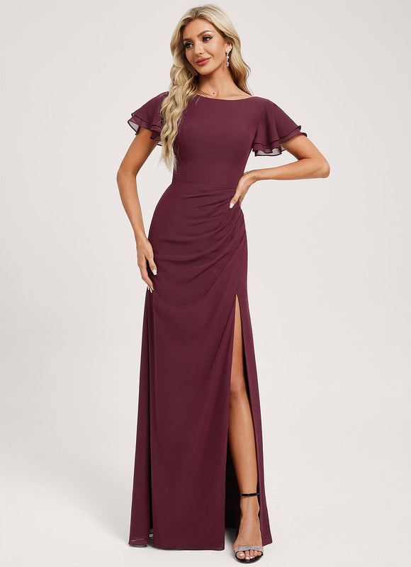 Robe Cérémonie Col Bateau Fendue