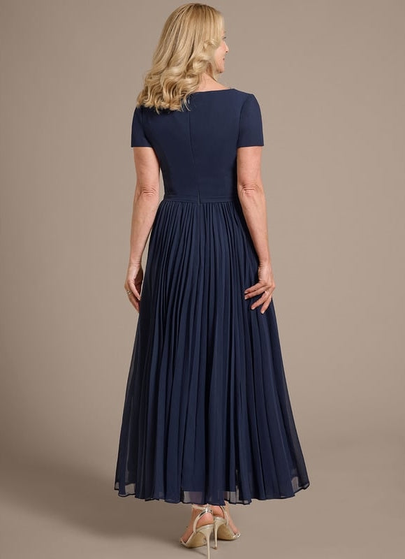 Robe Cérémonie Plissée Marine - gallery 8