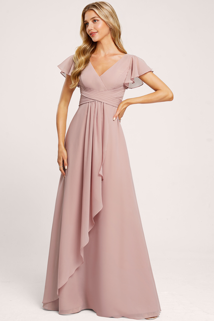 Robe Cérémonie Longue Volants Rose - gallery 3